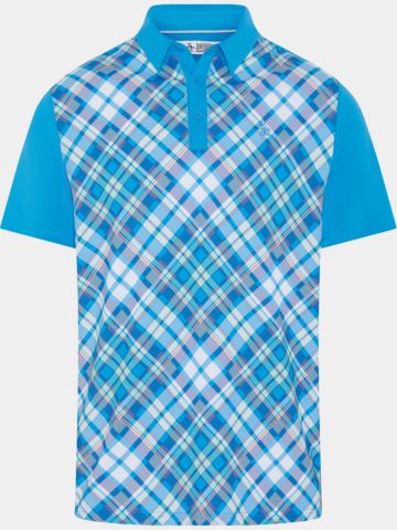 Penguin 50S BLOCK MADRAS PLA Halbarm Polo blau